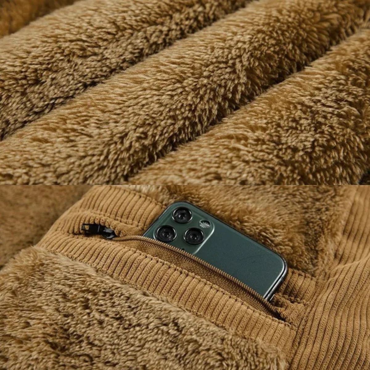 The Penzance – Gilet Doudoune Homme Sans Manches Velours Côtelé Poches Cargo