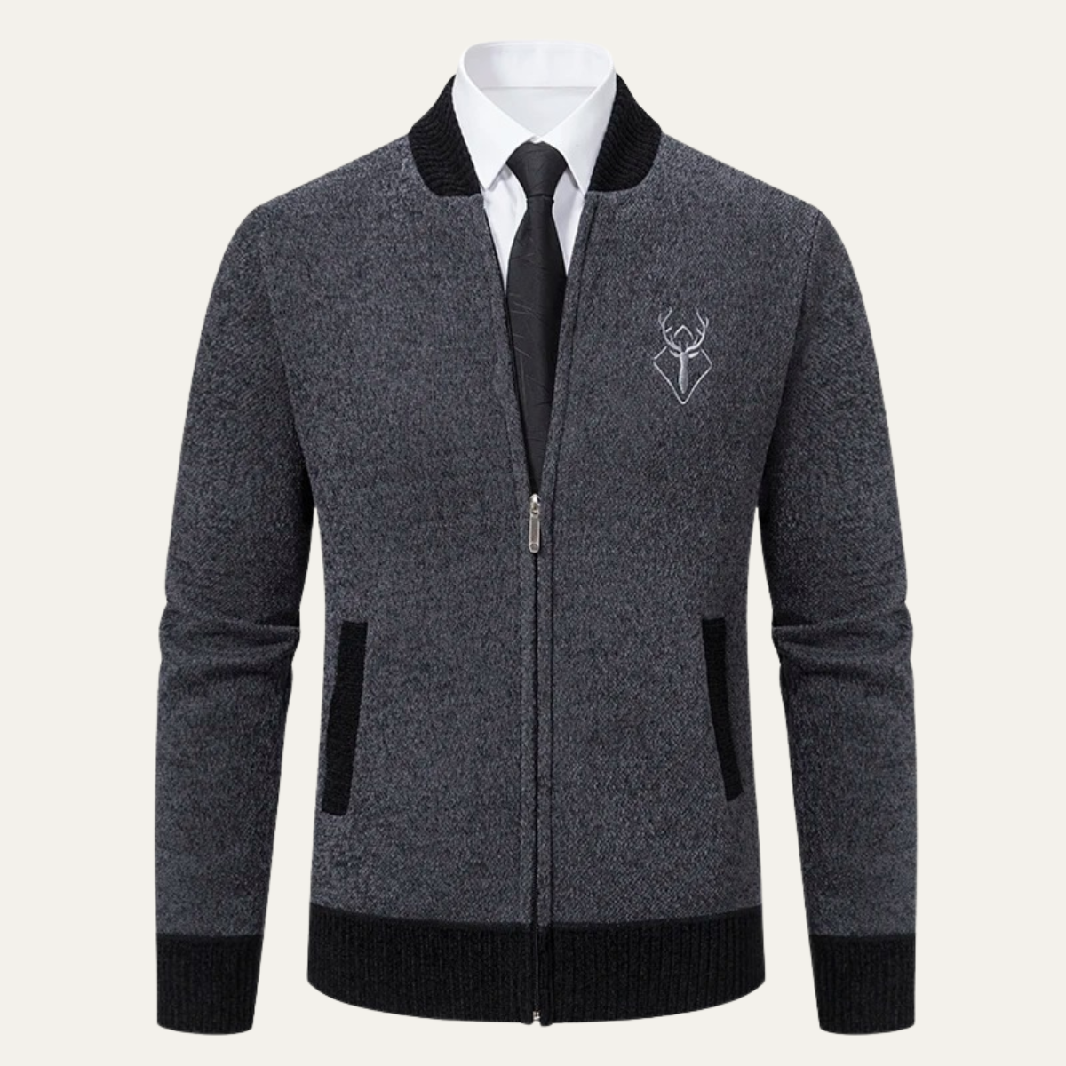 The Clapham – Cardigan Zippé en Maille pour Homme