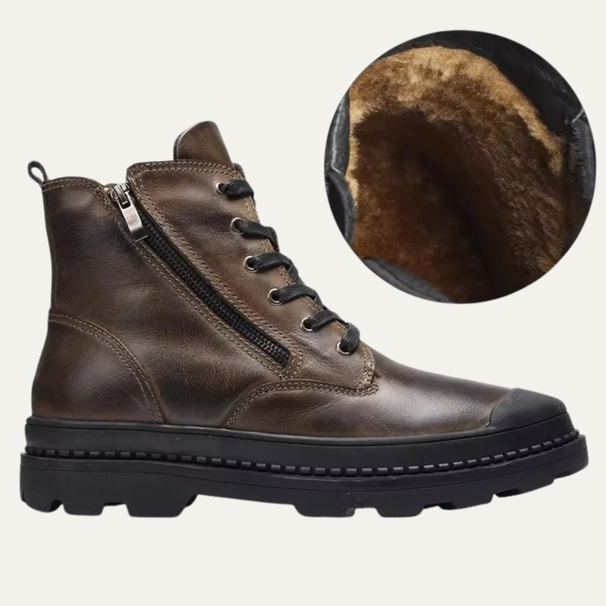 The Corvara Bottines Hiver en Cuir Doublées de Fourrure pour Homme