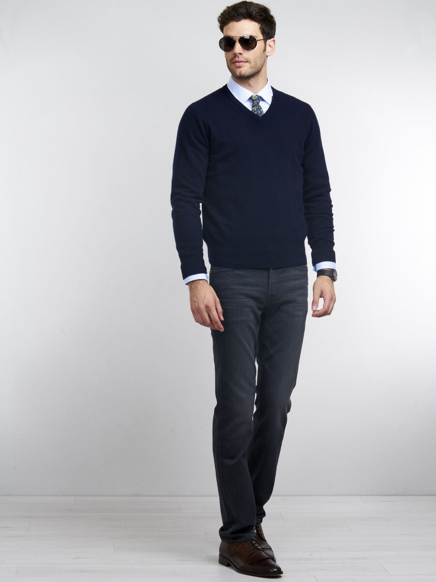 The Canterbury Pull élégant à col rond en coton pour homme