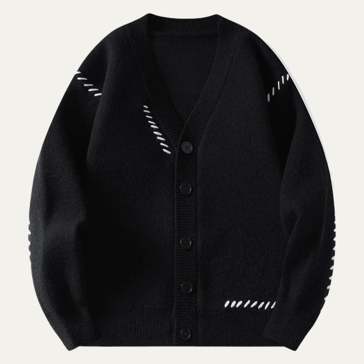 The Hawthorne – Cardigan Homme Cachemire Col V Détails Brodés