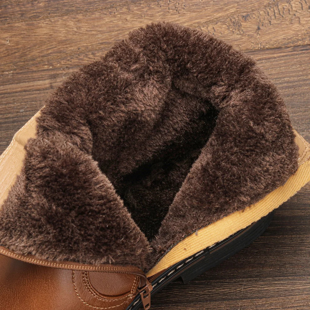 The Parioli Bottines Vintage Chaudes en Cuir Doublées de Fourrure pour Homme