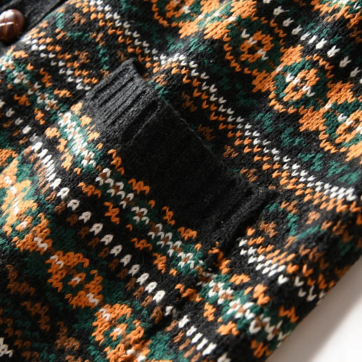 The Monopoli - Cardigan à Boutons à Motif Rétro Nordique pour Hommes