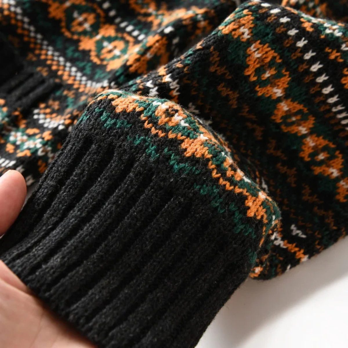 The Monopoli - Cardigan à Boutons à Motif Rétro Nordique pour Hommes