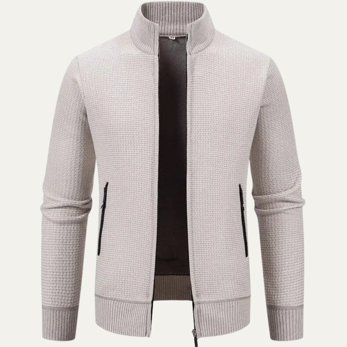 The Montefalco – Cardigan Zippé en Maille Texture Homme