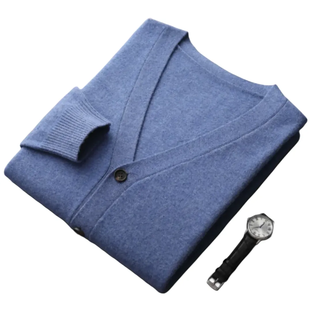 The Ortigia Cardigan pour homme en cachemire doux à col en V et à boutons
