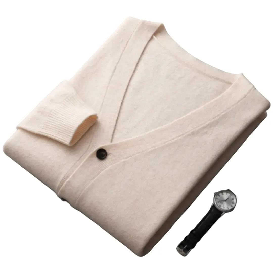 The Ortigia Cardigan pour homme en cachemire doux à col en V et à boutons