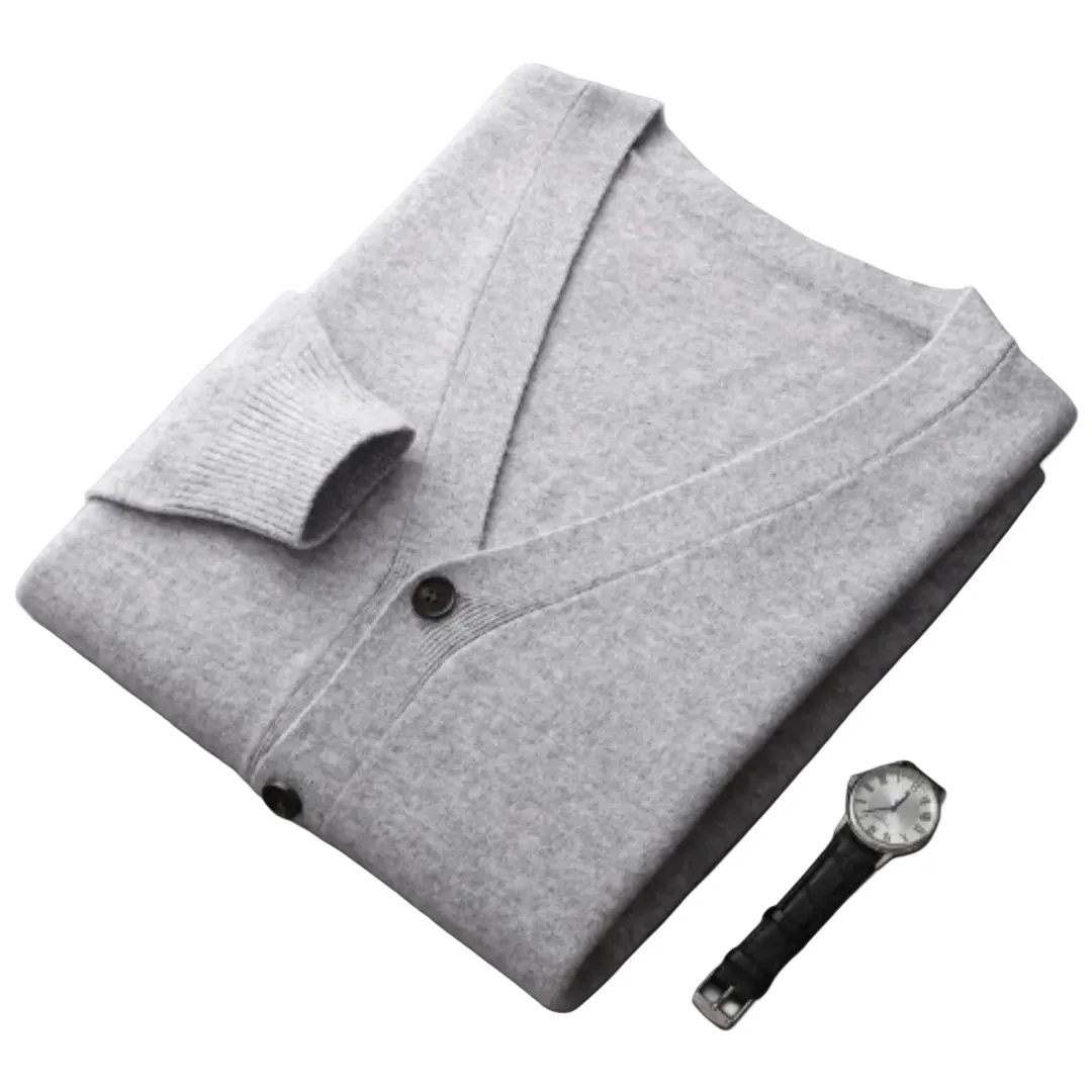 The Ortigia Cardigan pour homme en cachemire doux à col en V et à boutons