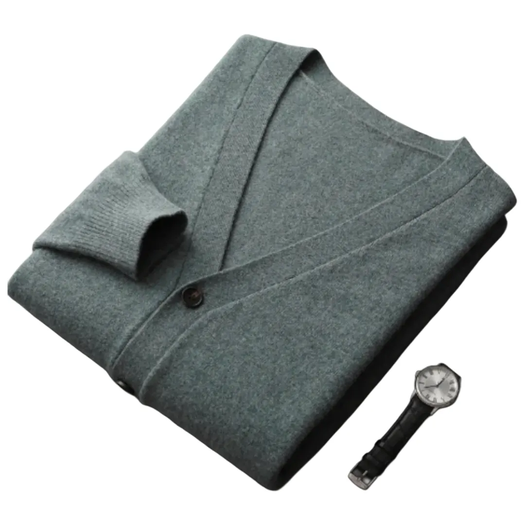 The Ortigia Cardigan pour homme en cachemire doux à col en V et à boutons