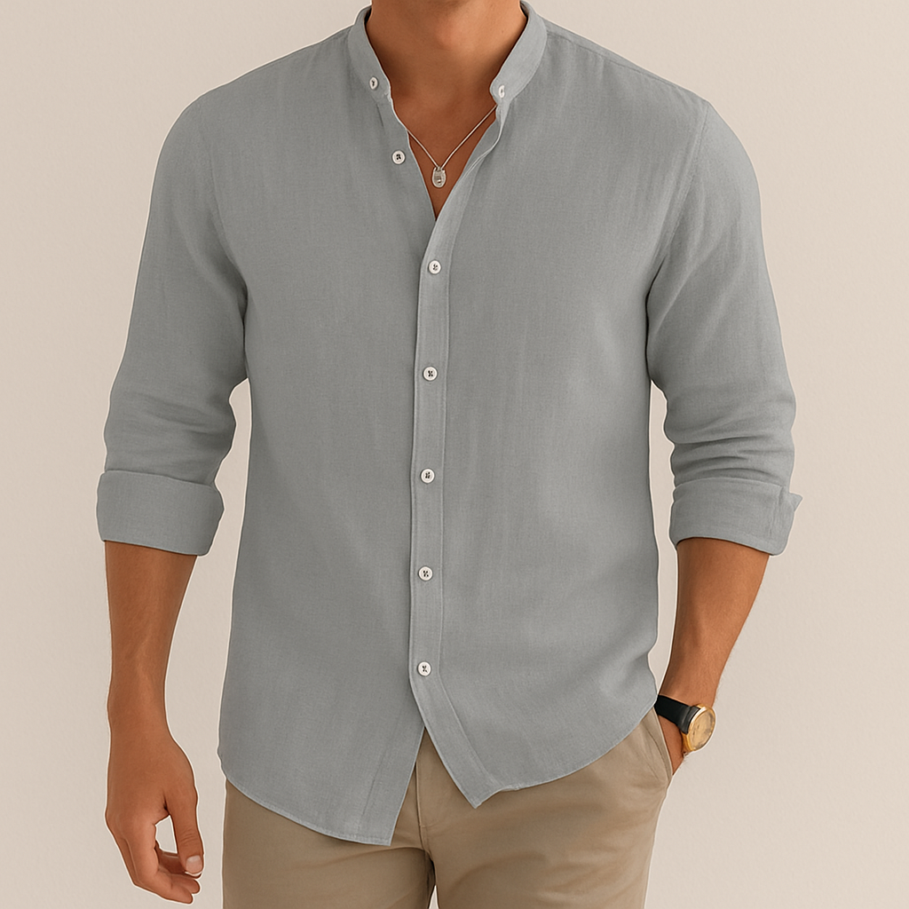 The London Chemise décontractée en lin pour homme coupe ample pour l'été