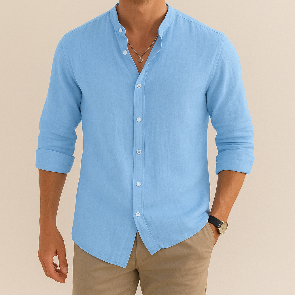 The London Chemise décontractée en lin pour homme coupe ample pour l'été