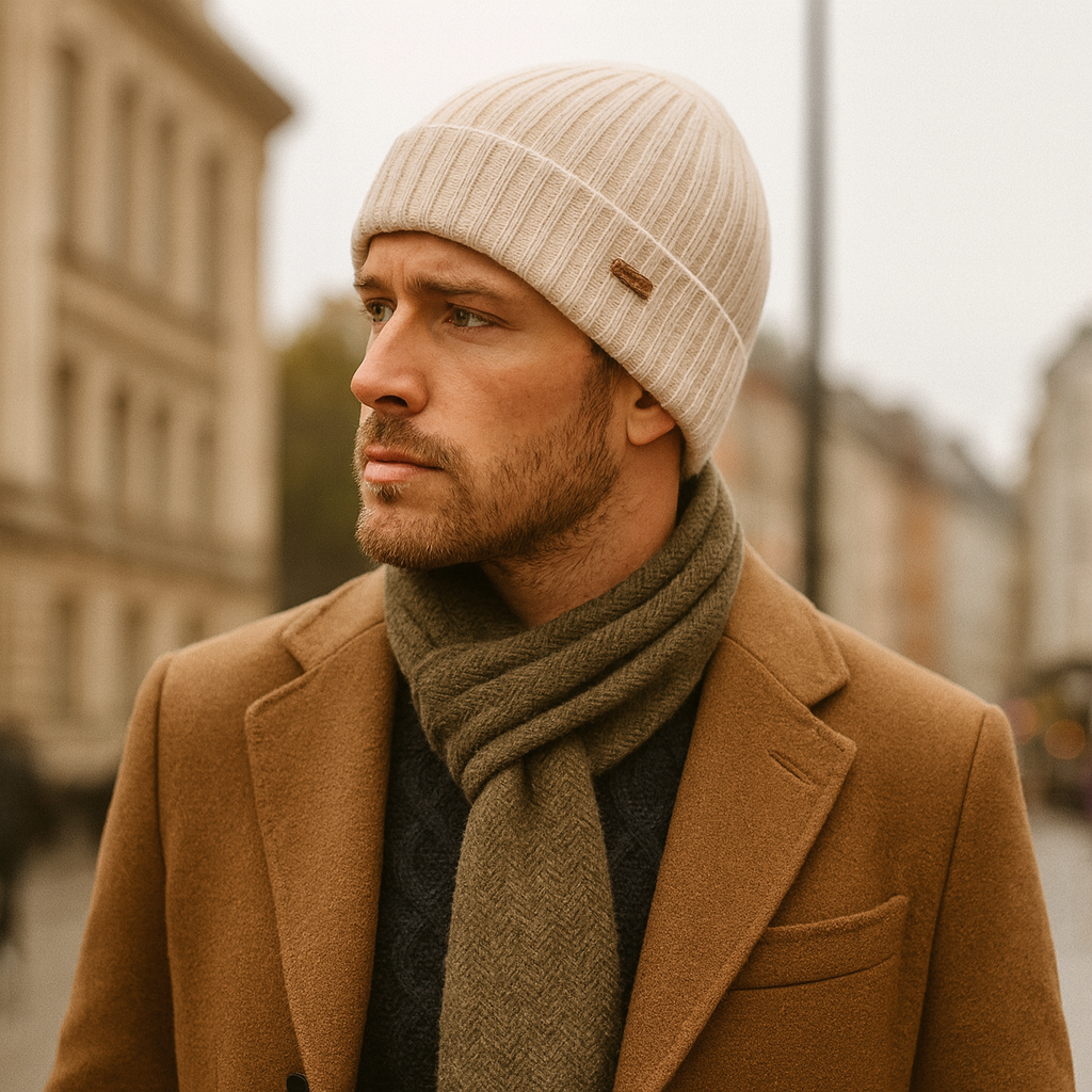 The Blackwell Le Bonnet en Cachemire Côtelé Stylé homme