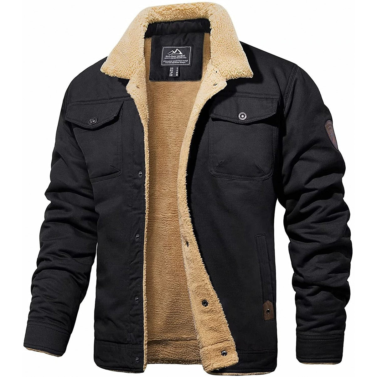 The Hampstead Veste sherpa homme – Veste chaude doublée en coton style workwear élégant