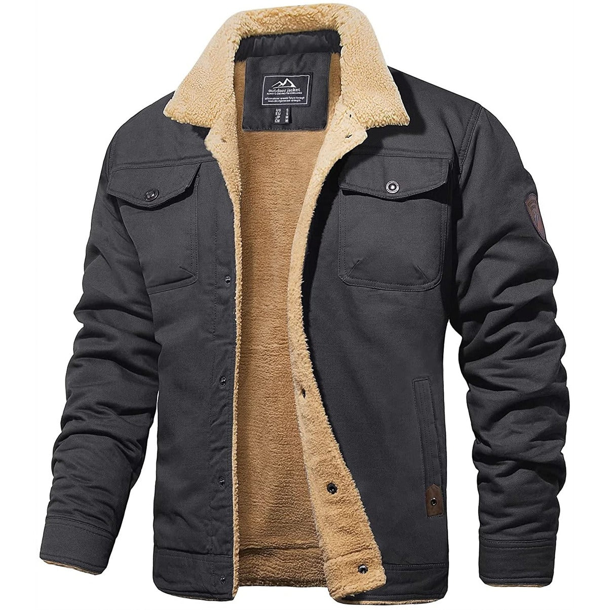 The Hampstead Veste sherpa homme – Veste chaude doublée en coton style workwear élégant