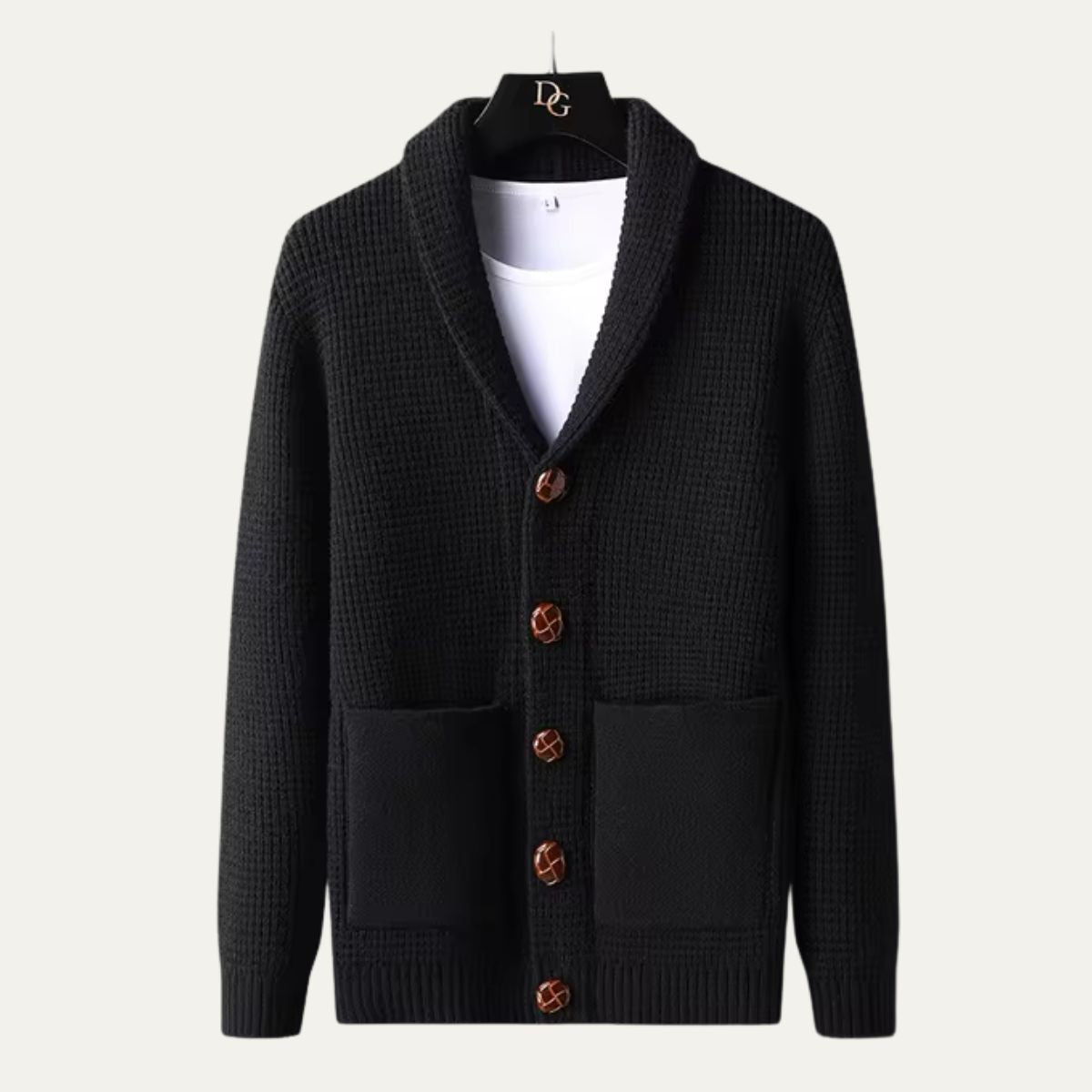 The Agrigento – Cardigan Col Châle Boutonné Homme