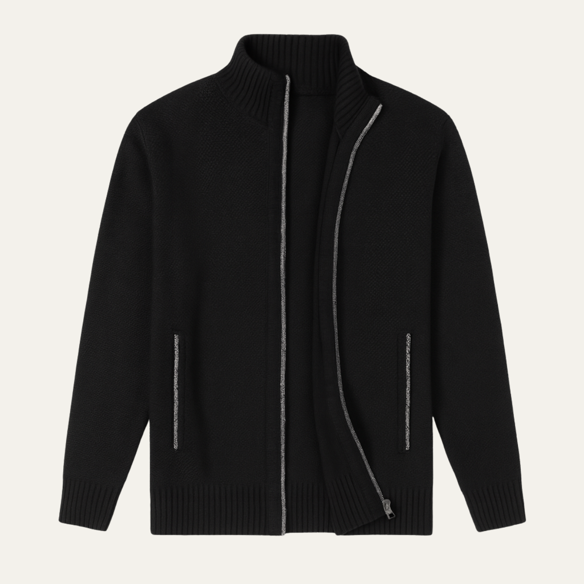 The Lyon Gilet en laine élégant pour homme – Veste en maille zippée