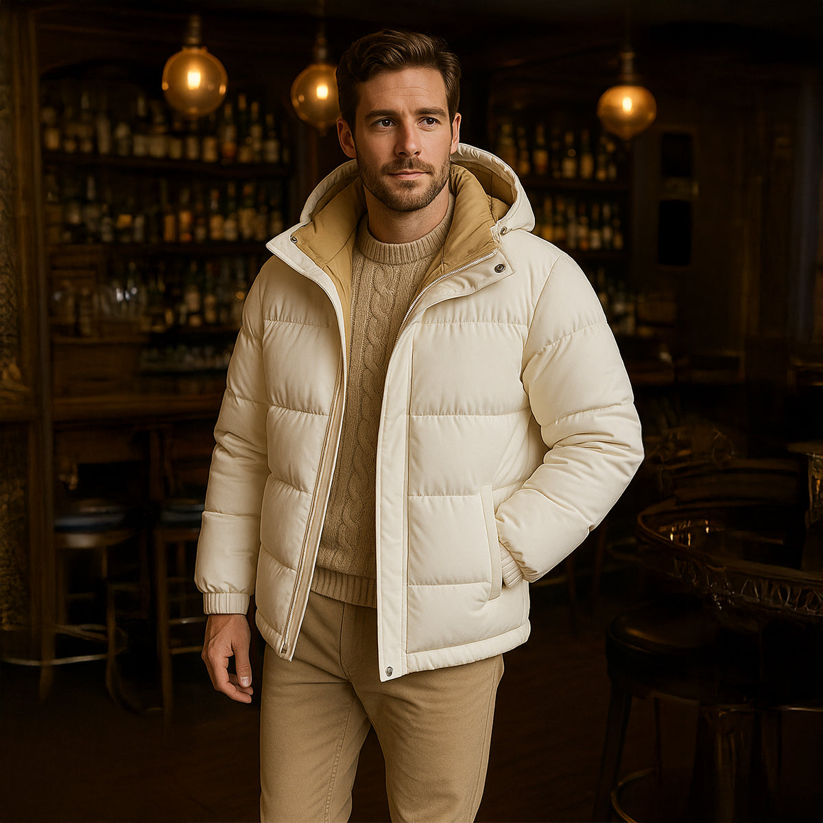 The Berlin Doudoune à capuche pour homme - Parka imperméable en duvet