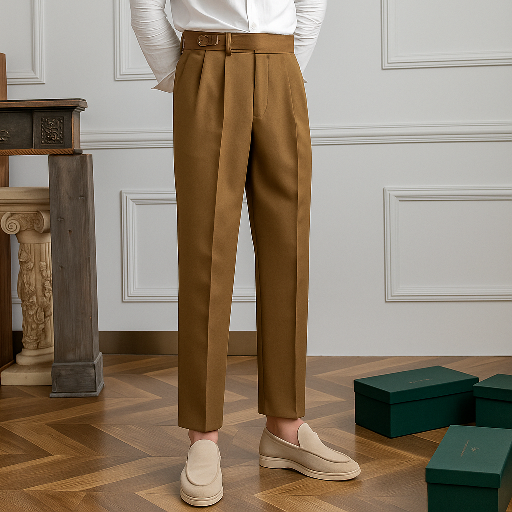 The Bardolino Pantalon Habillé Taille Haute pour Homme – Coupe Slim Élégante