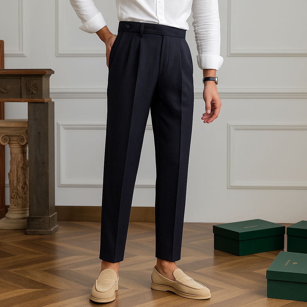 The Bardolino Pantalon Habillé Taille Haute pour Homme – Coupe Slim Élégante