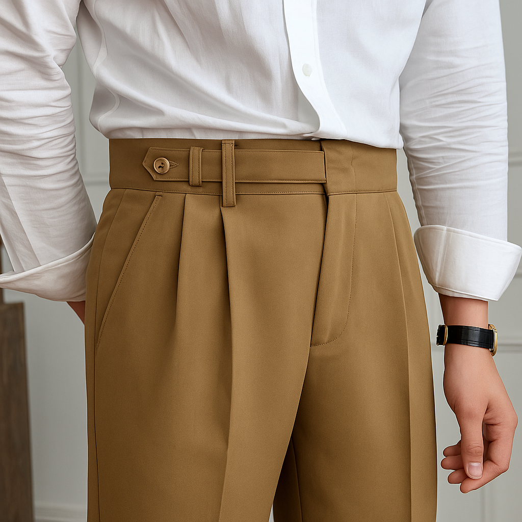 The Bardolino Pantalon Habillé Taille Haute pour Homme – Coupe Slim Élégante
