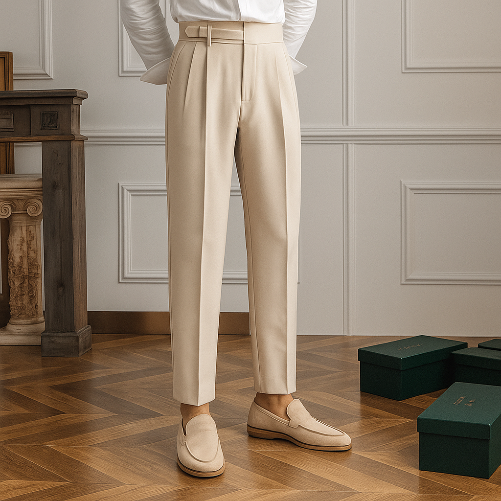 The Bardolino Pantalon Habillé Taille Haute pour Homme – Coupe Slim Élégante