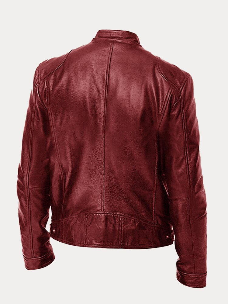 The Moltrasio Veste de moto classique en cuir avec fermeture éclair pour homme