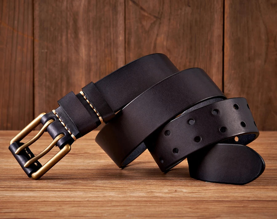 The Lancaster Belt – Design en Cuir Vintage à Double Pince