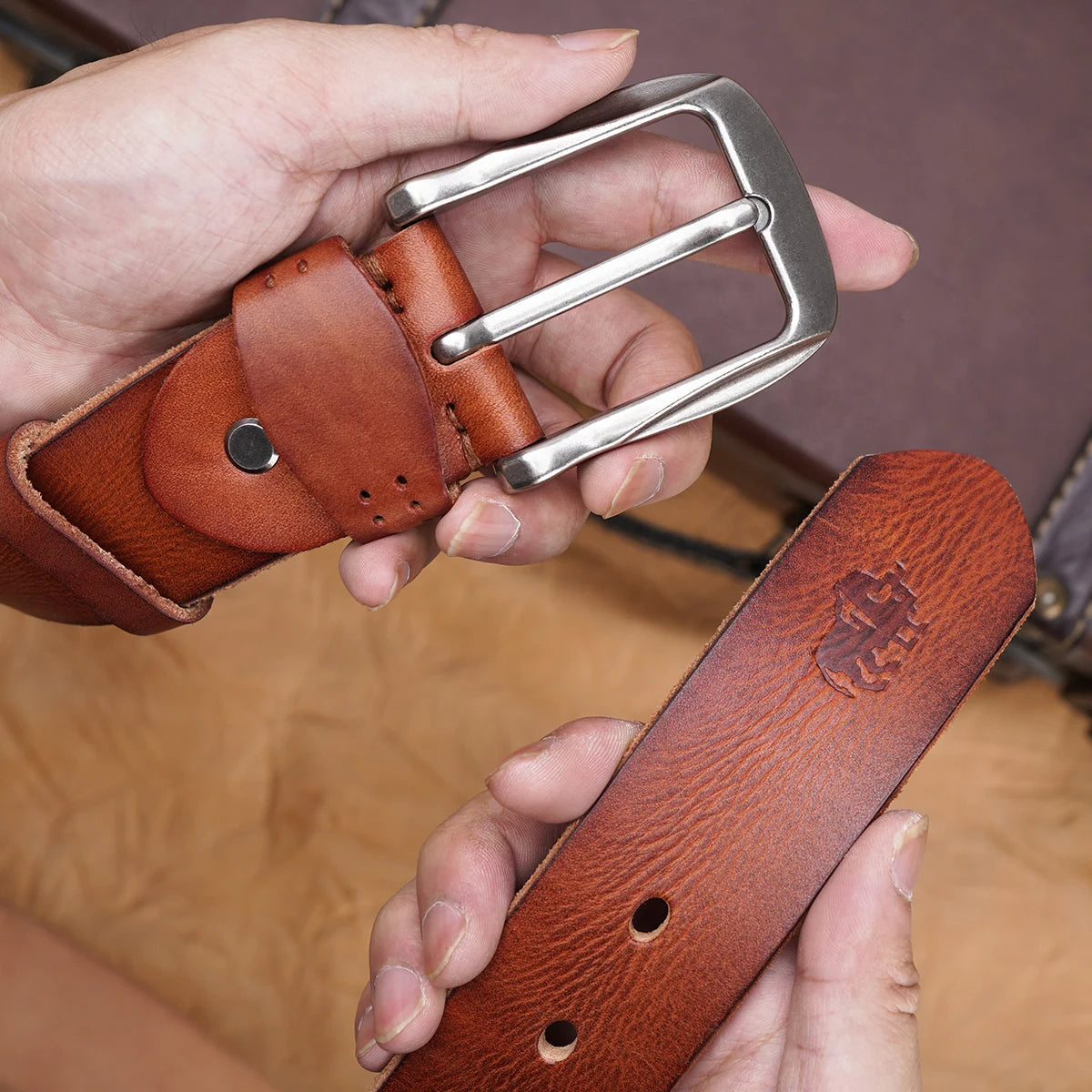 The Redford Belt – Cuir de Vache Vintage