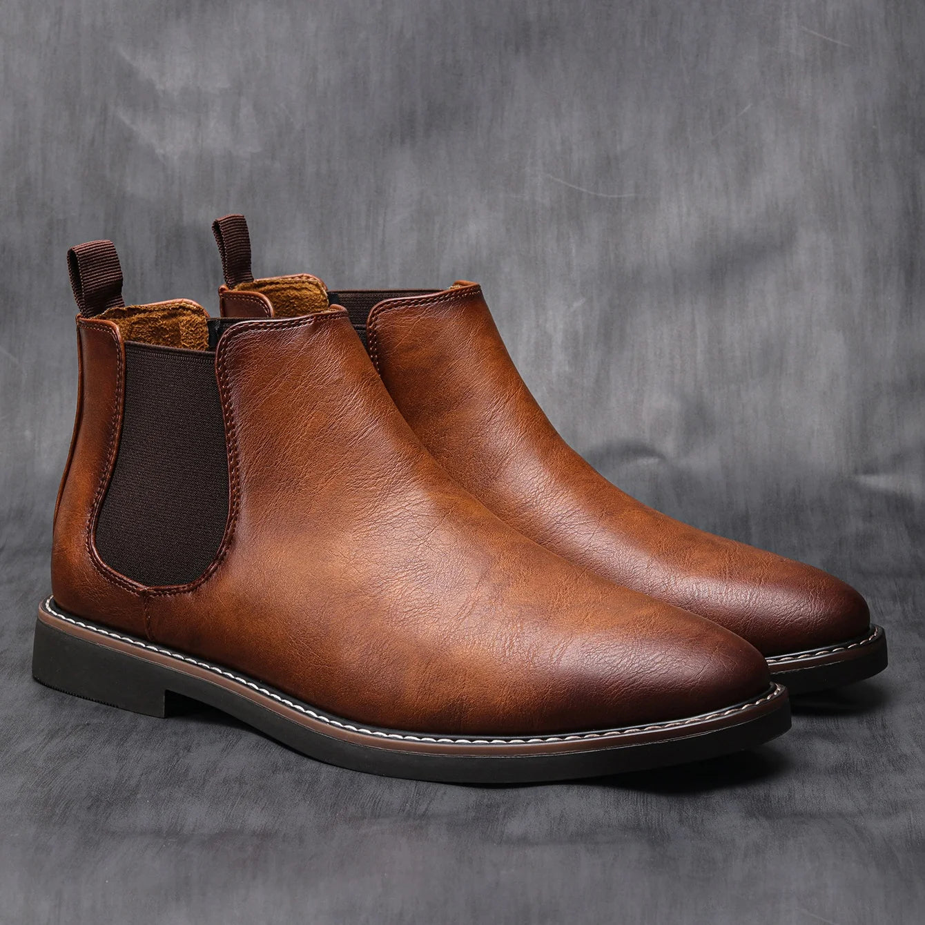 The Highlands Bottines Chelsea en cuir durable pour hommes