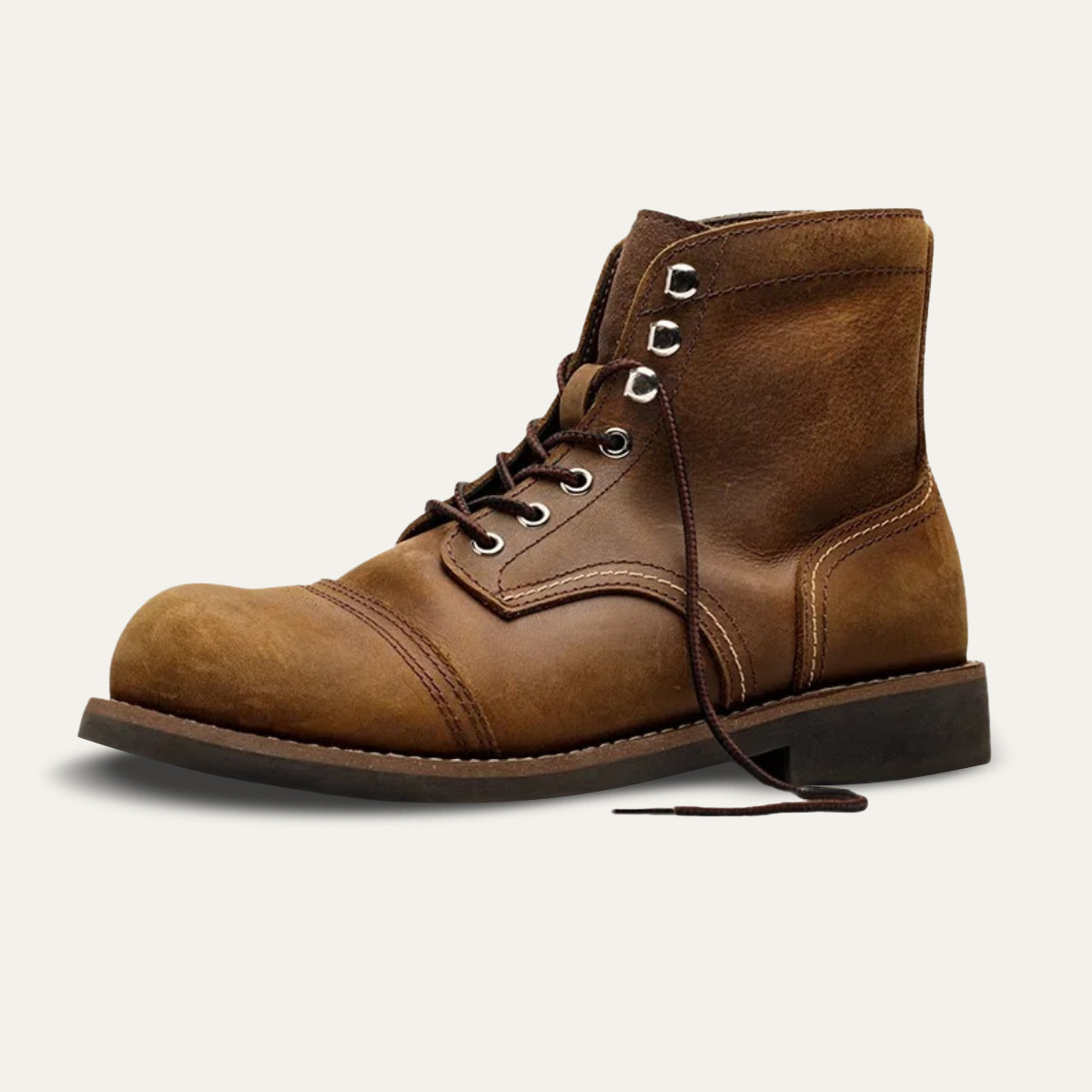 The Grayfield Bottes de combat en cuir pour hommes, à lacets