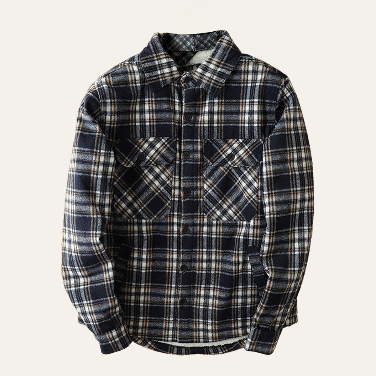 The Ryde Veste chemise à carreaux doublée en polaire pour homme – Surchemise chaude en flanelle