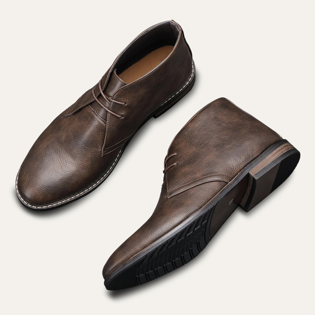 The Crosby Bottines en cuir à lacets pour hommes, style streetwear