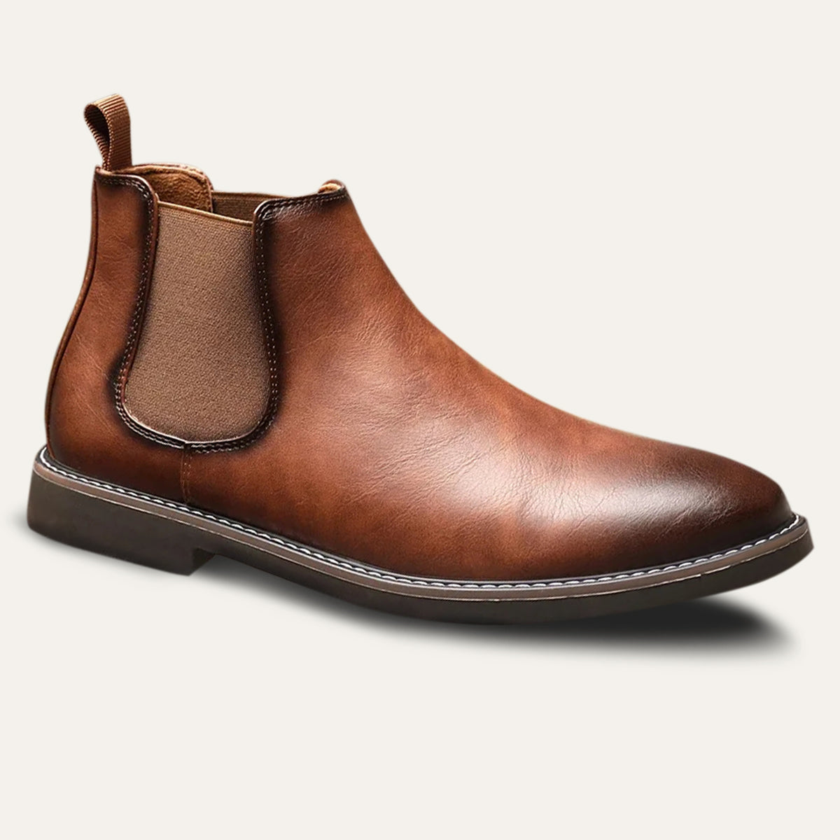 The Lothian Bottines Chelsea classiques en cuir pour hommes, à enfiler