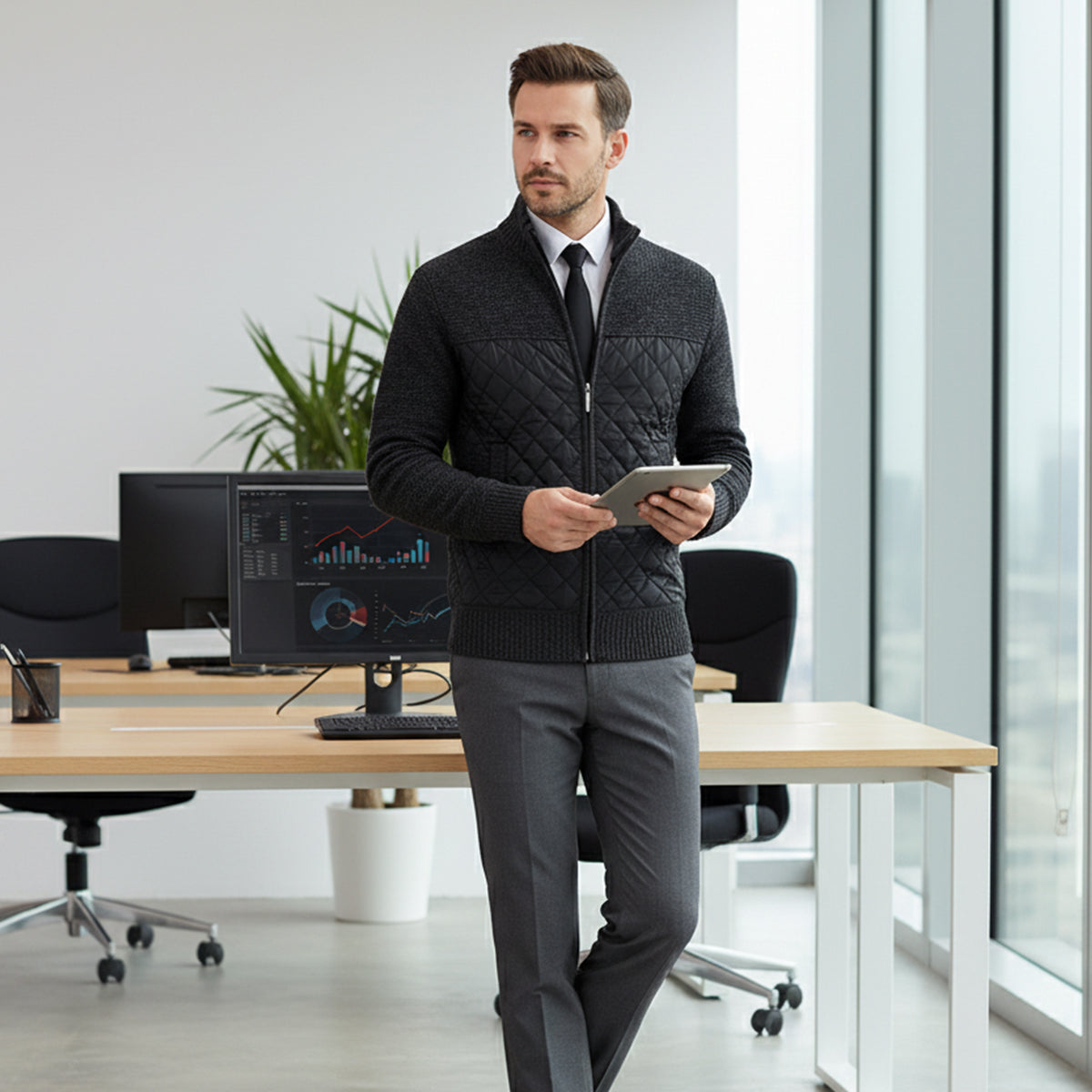 The Monopoli Veste zippée matelassée en maille pour homme