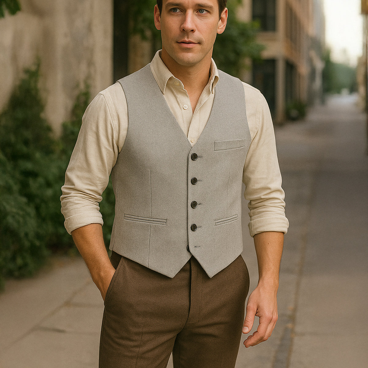 The St. Andrews Le Gilet Vintage pour Homme - Élégant Gilet de Costume Boutonné