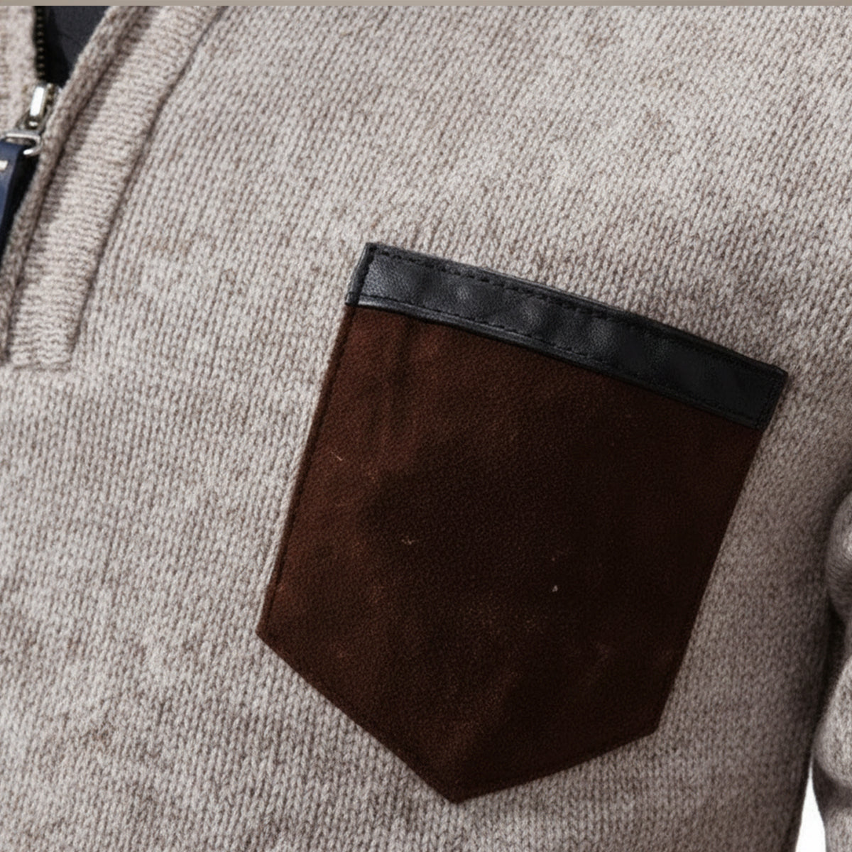 The Brescia Pull-over d'hiver à manches longues et demi-zip pour homme