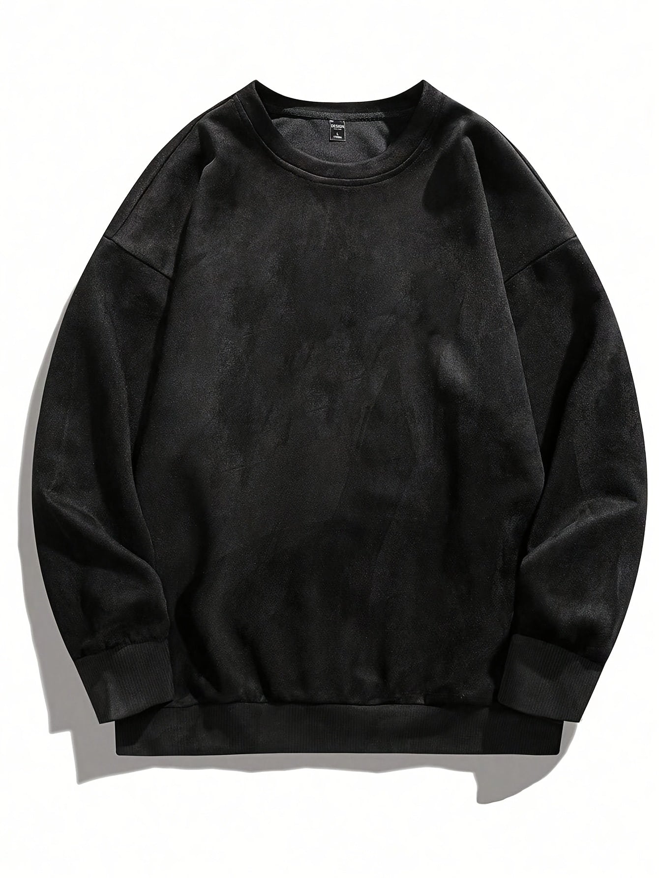 The Portofino Sweat-shirt décontracté à col rond et manches longues en daim pour homme