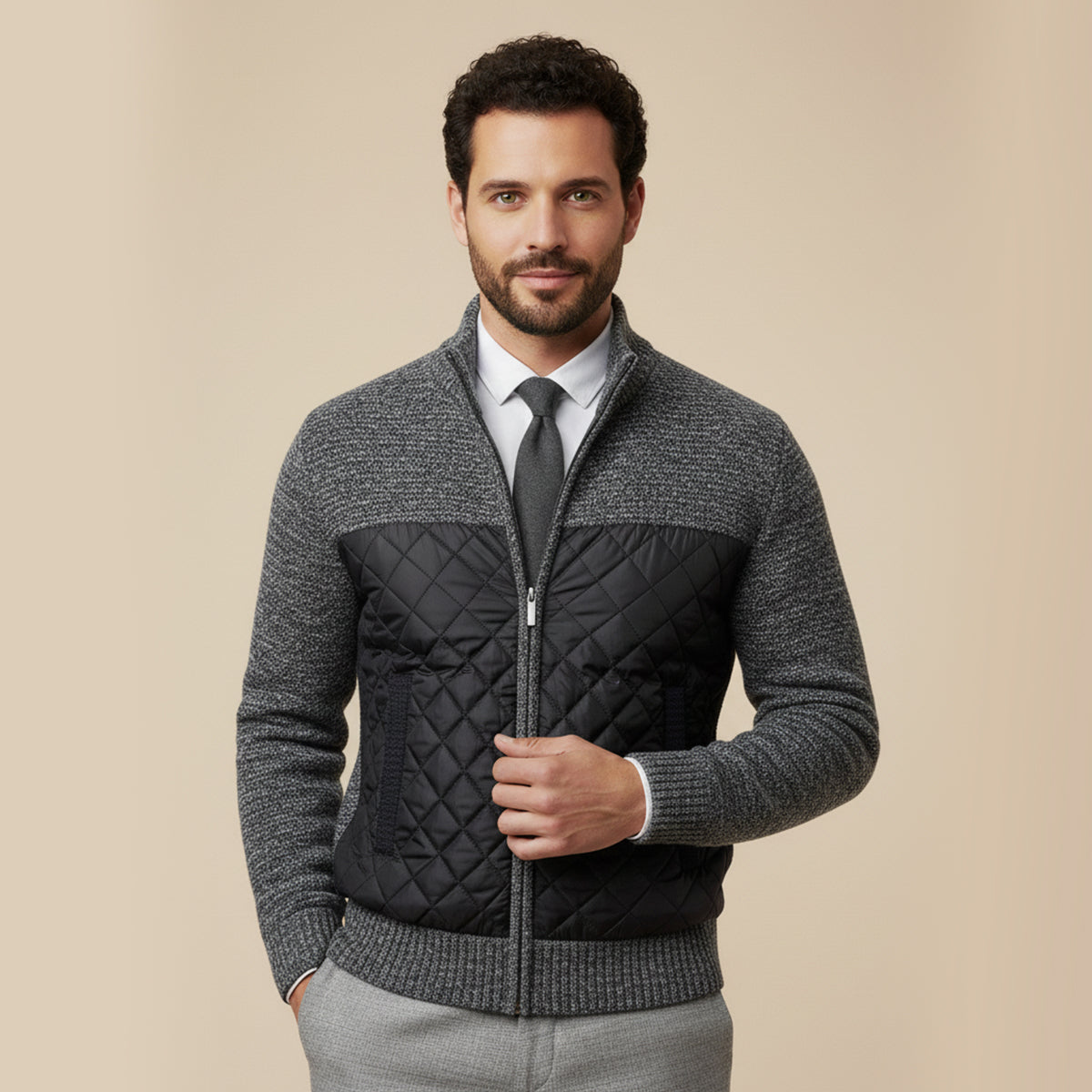 The Monopoli Veste zippée matelassée en maille pour homme