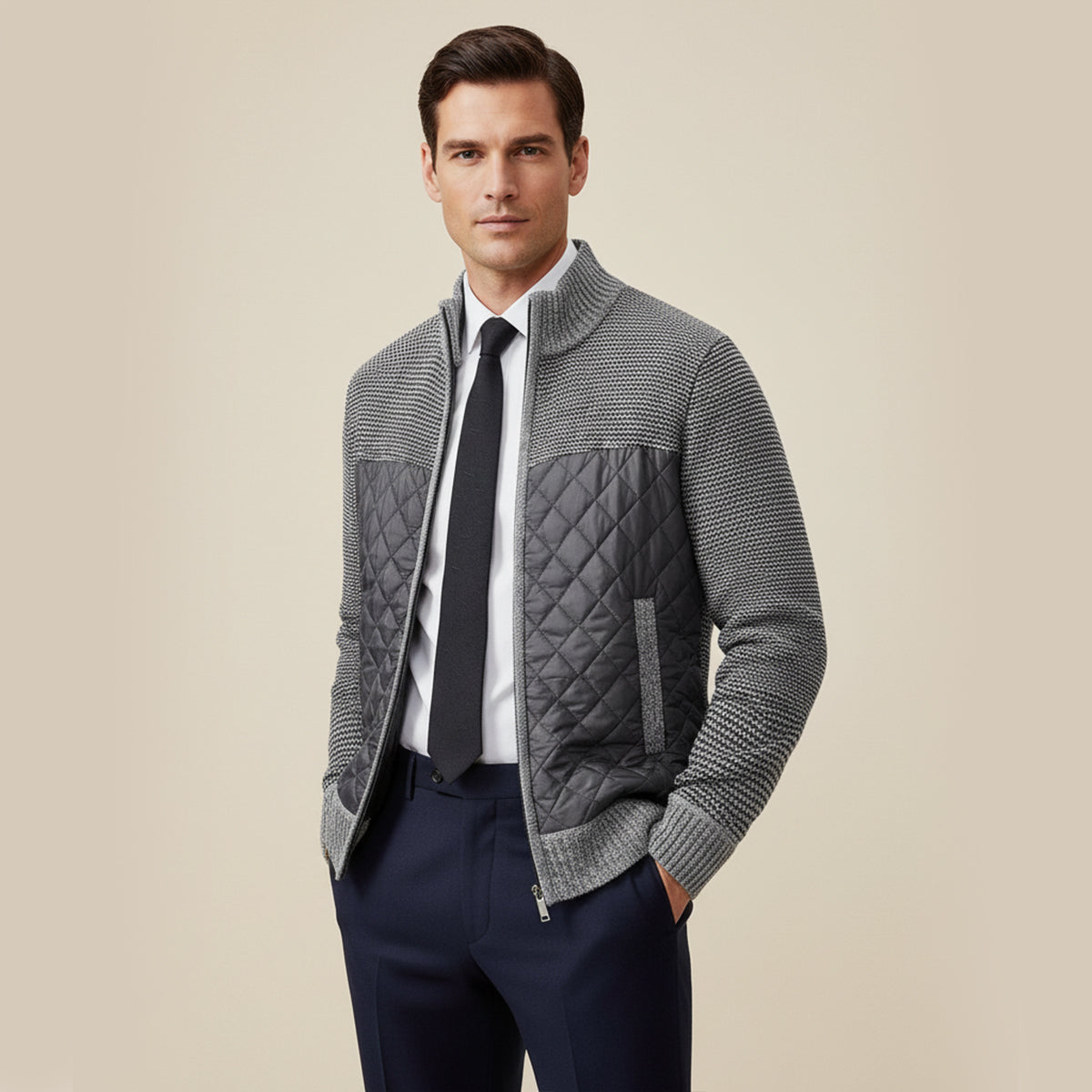 The Monopoli Veste zippée matelassée en maille pour homme