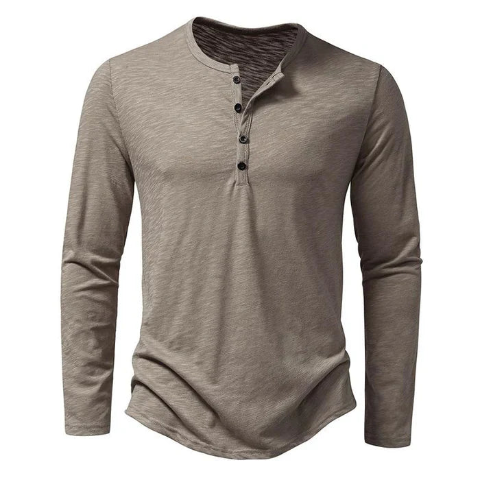 The Otranto Chemise Henley décontractée à manches longues pour homme